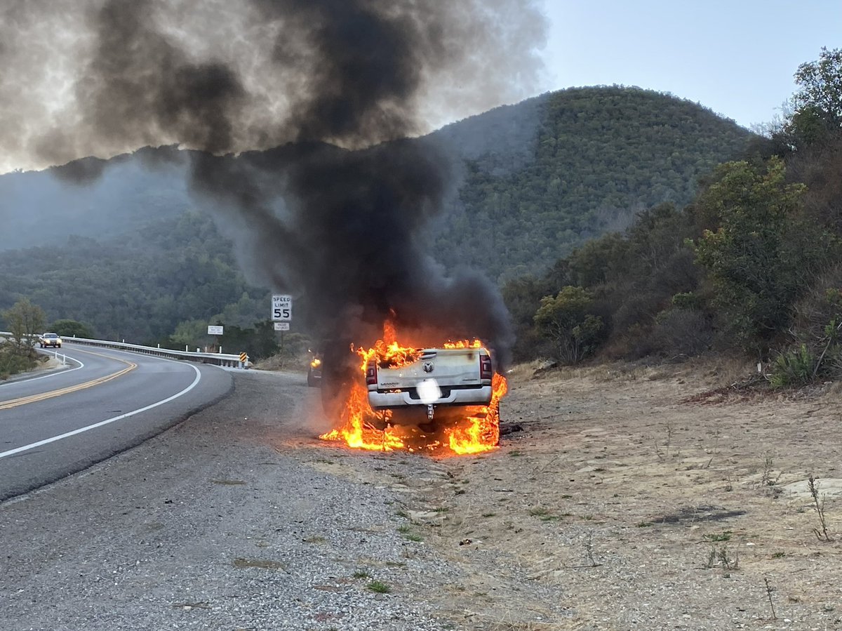 Vehicle Fire: HWY 154, 1/4 mile West of Paradise Rd.  No extension to the brush.  SBC and LPF arriving on scene.  Please use caution and drive slow through the area