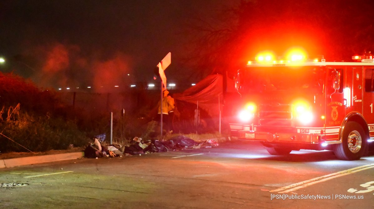 Encampment Fire Downtown 2nd St. at S St.  At 1:30 A.M. Sunday, Sac Fire crews arrived at an encampment fire, with aerosol cans off-gassing and catching fire. Crews got the fire extinguished and racked through the debris to be sure it was all out