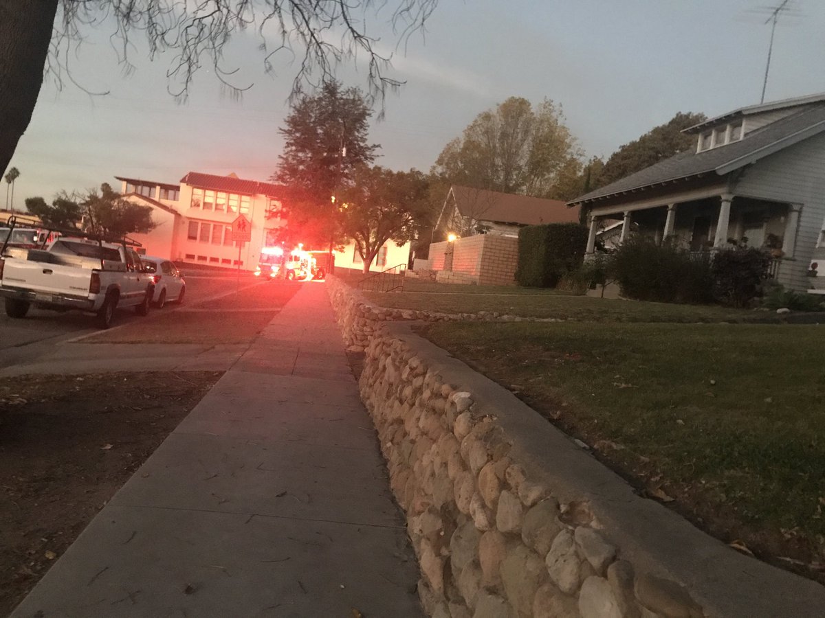 Crews on scene early Sunday at Santa Paula High, where a gym caught fire and was destroyed