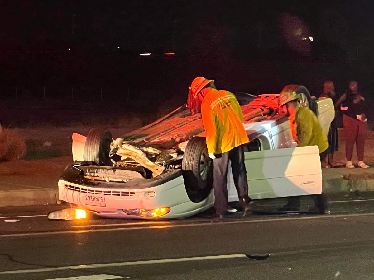 Lancaster,ca: 902t/902r(traffic collision with injuries/rescue responding) 43428 N 16TH ST W solo vehicle roll over after doing doughnuts