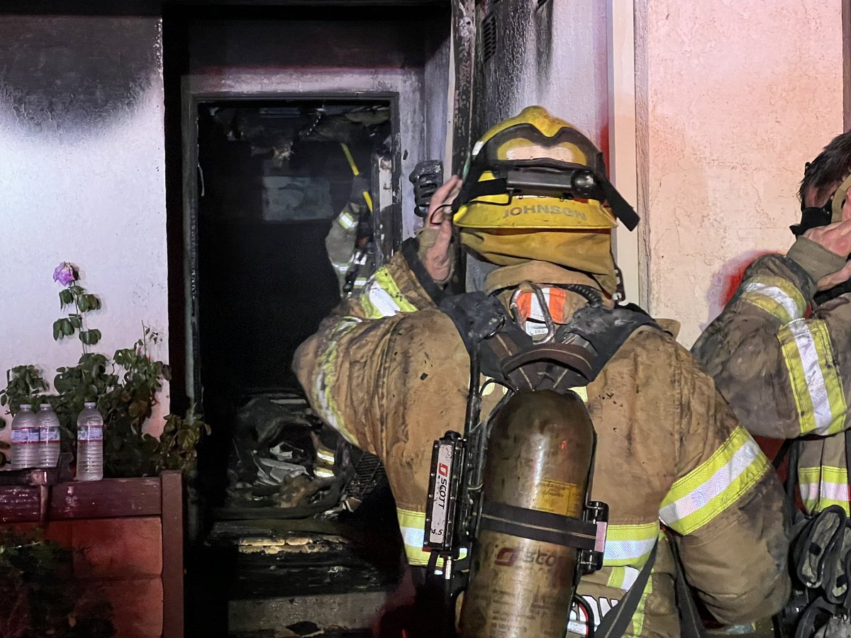 Evacuated, including the family's dog and cat. It took firefighters 30 minutes to get a knock down on the blaze. No injuries reported, and the @SoCal_RedCross was requested to assist. Our  are on scene, and there is no cause determined yet