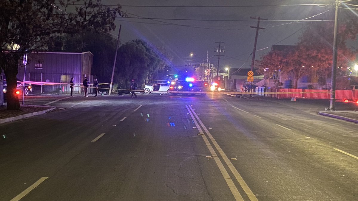 Heavy police and sheriff presence on Lincoln Street near Scotts Avenue in Stockton. A law enforcement source tells this crash scene is where a San Joaquin County Sheriff chase came to a violent end. We are awaiting official word from authorities