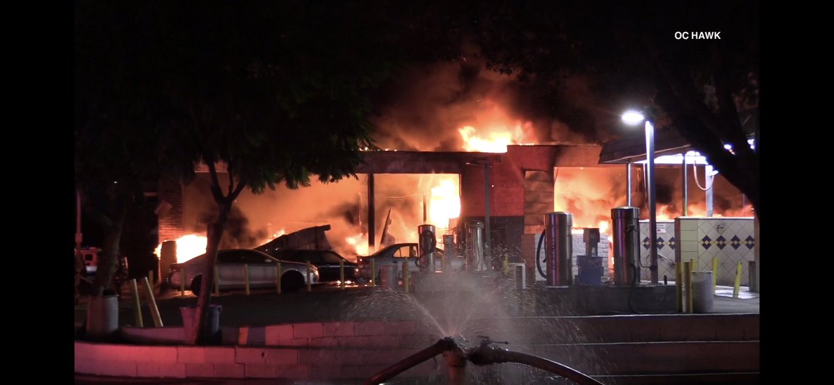 Automotive shop in Industry destroyed by large fire. 