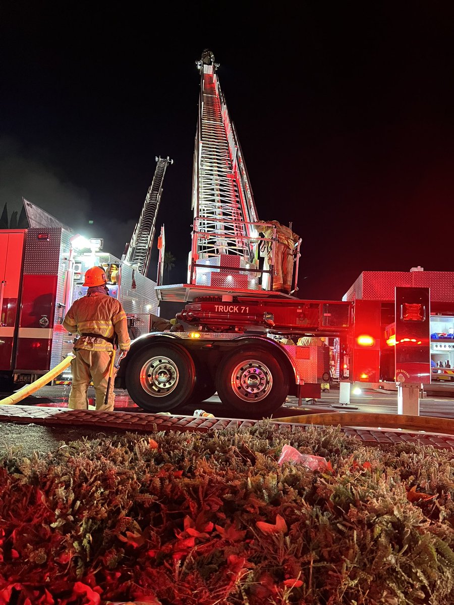 Ladders were used to attack the fire from the outside. Firefighters also protected adjacent structures including a gas station during the firefight. Fire investigators are on scene, and a cause has not been determined yet