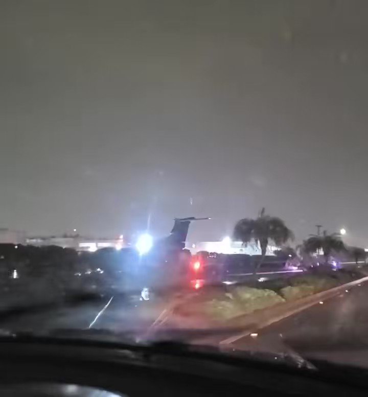 A private jet has crashed with Multiple passengers on board   LosAngeles    Crews are on scene of a private jet that has crashed along Prairie Ave, after skidding off of the runway at Hawthorne Airport in LA with multiple passengers so far no injuries reported