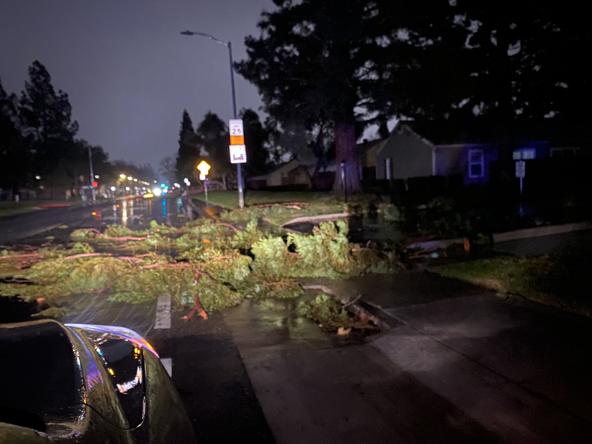 Winds gusting 60+ mph pushing through the Sacramento Valley tonight, leaving hundreds of thousands in the dark, and hundreds of incidents including structure fires, property damage, power lines and trees down