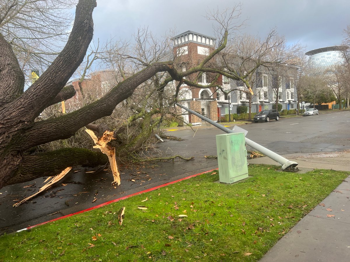 photos in from our crews  on the storm damages across the city. R & 7th Street here in Sacramento, stay safe. We are in a high wind warning until tomorrow afternoon