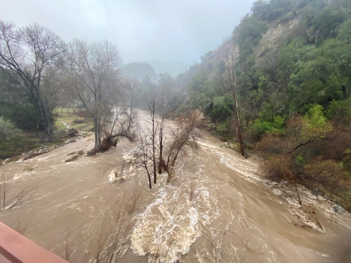 The massive storm systems that have been moving through the area since last week have pushed water levels on the Arroyo Seco River to dangerous heights. Please use caution when passing through wild areas & delay your visit until we have a chance to dry out