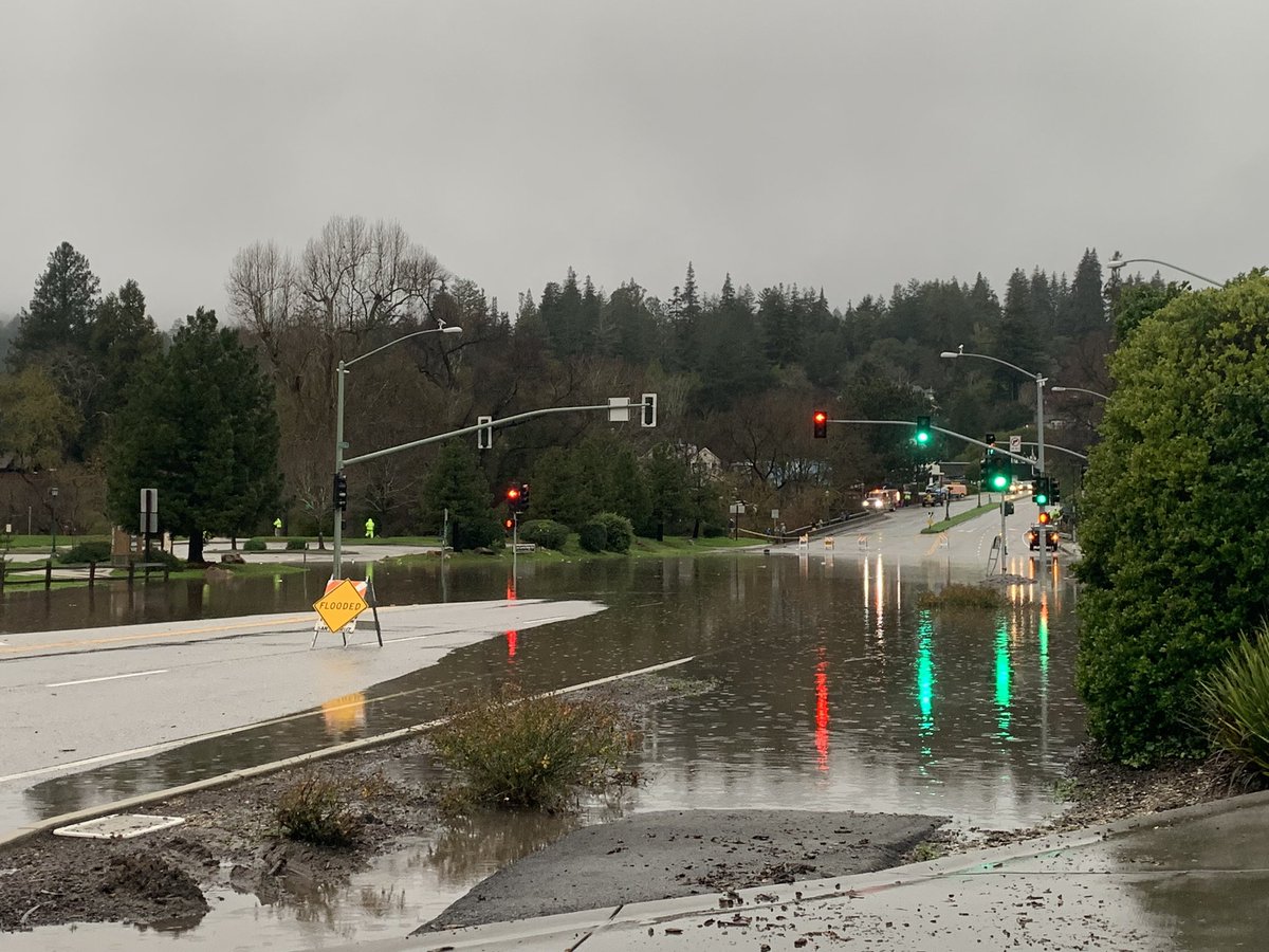 Major flooding in Felton Grove neighborhood. San Lorenzo river has risen several feet over flood stage