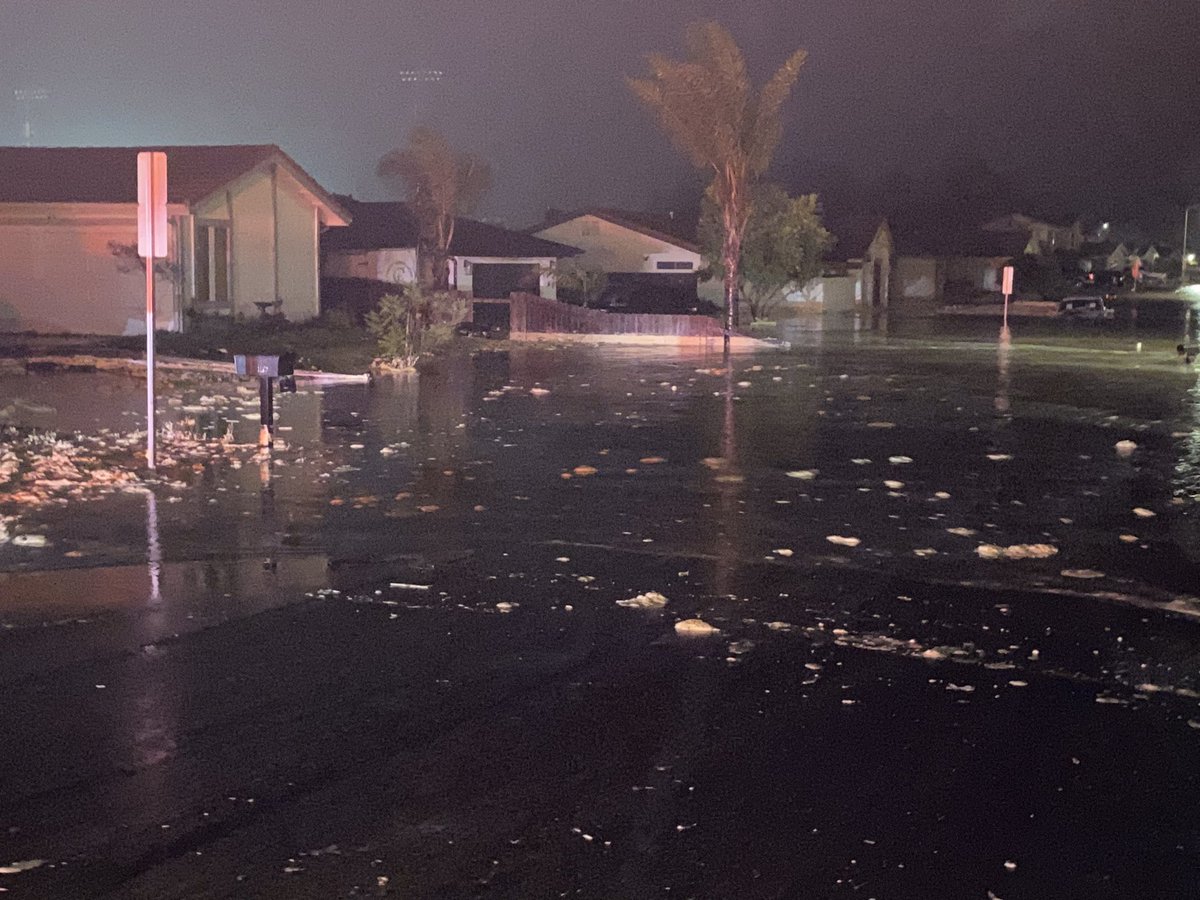 Flooding 4200 blk Hibiscus SM. 10-15 homes damaged. 20 homes evacuated. 500 homes affected. Sink hole @ U.V.P. No injuries. Roads closed in affected area with units remaining on scene