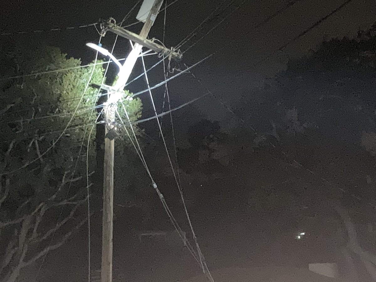 Busy nite in Bmont with wires down, trees blocking roads, onto cars and a tree into a house. Thankfully no injuries. pray The wind & lightning started about 2am with strong gusts all over town. 