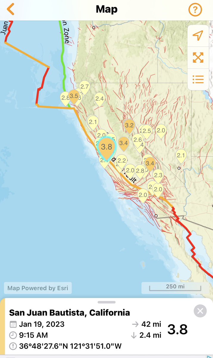 3.8 preliminary magnitude earthquake is San Juan Bautista.