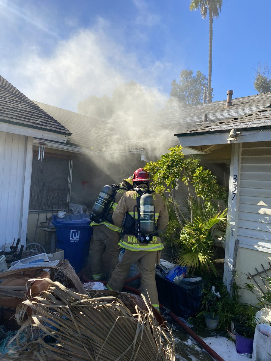 Structure Fire: 300 Blk Pebble Beach Rd. Goleta. Single family dwelling.  Flames and smoke seen by neighbor.  Search operations confirmed residence unoccupied.  Fire knocked down, no injuries.  Cause under investigation/ road closed. 