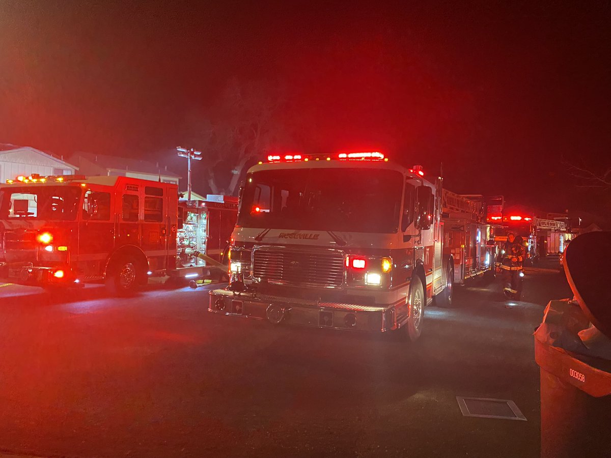 This evening at 6:57 pm, Roseville Dispatchers received multiple 911 calls of fire in a home in the Kaseberg Kingswood neighborhood.   Roseville Fire crews arrived on scene and found active fire in a single family residence with neighboring homes threatened