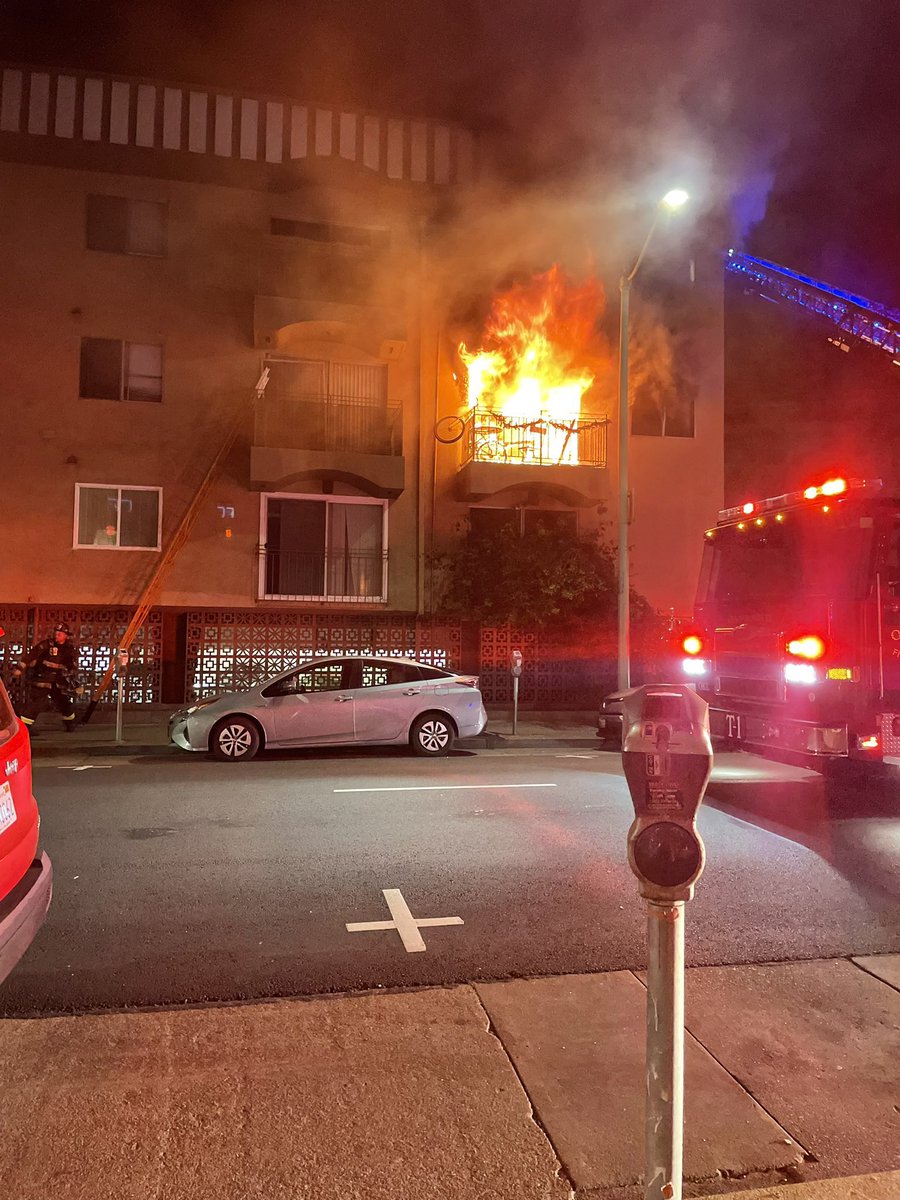At approx 5AM,   responded to an apartment building in the 1500 block of Alice St for reports of a working structure fire. A 2nd alarm was struck at 511AM & a 3rd at 516AM. 5 residents were rescued by OFD, 1 tenant was transported for smoke inhalation. Fire under investigation