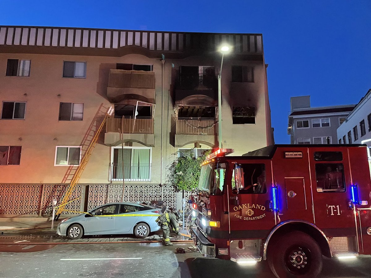 At approx 5AM,   responded to an apartment building in the 1500 block of Alice St for reports of a working structure fire. A 2nd alarm was struck at 511AM & a 3rd at 516AM. 5 residents were rescued by OFD, 1 tenant was transported for smoke inhalation. Fire under investigation