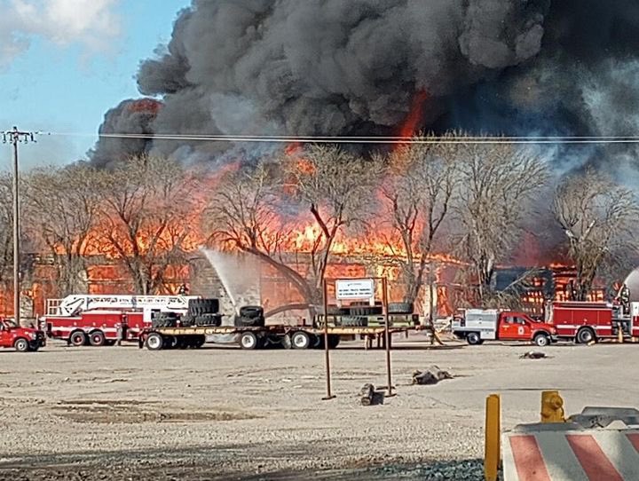 The large fire at the port was a maintenance shed. It's now been contained. fire stockton