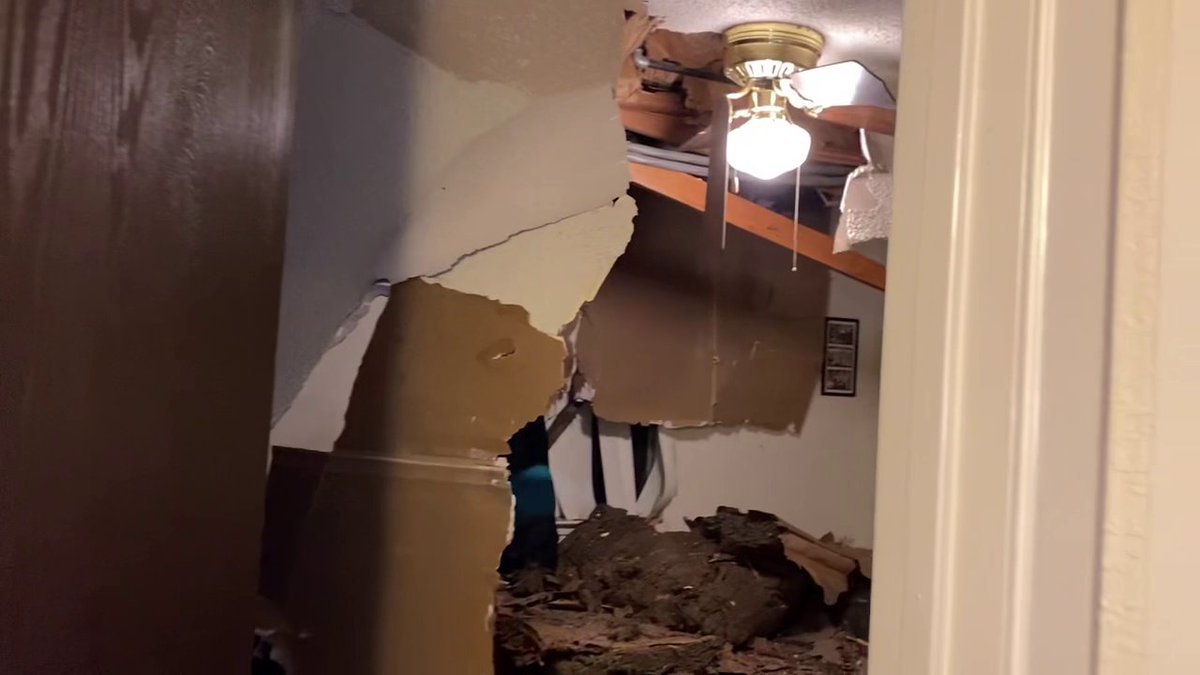 A Clovis resident was left with scratches after a tree came crashing down, destroying the roof and causing significant damage inside her apartment