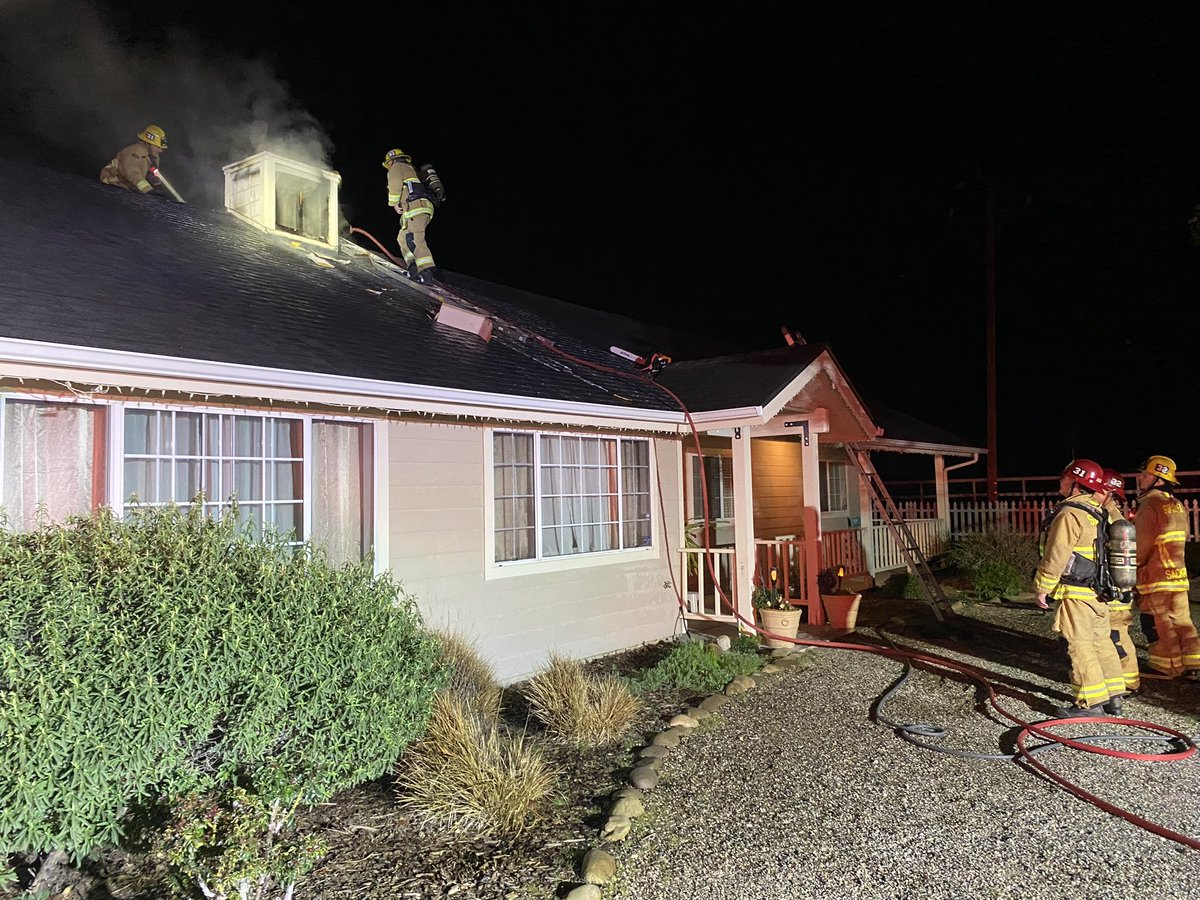 Chimney Fire: 3000 Blk Figueroa MTN Rd. Santa Ynez.  All residents accounted & safely exited, no injuries reported.  SBC Fire remains on scene looking for fire extension/attic area.  Cause under investigation.  