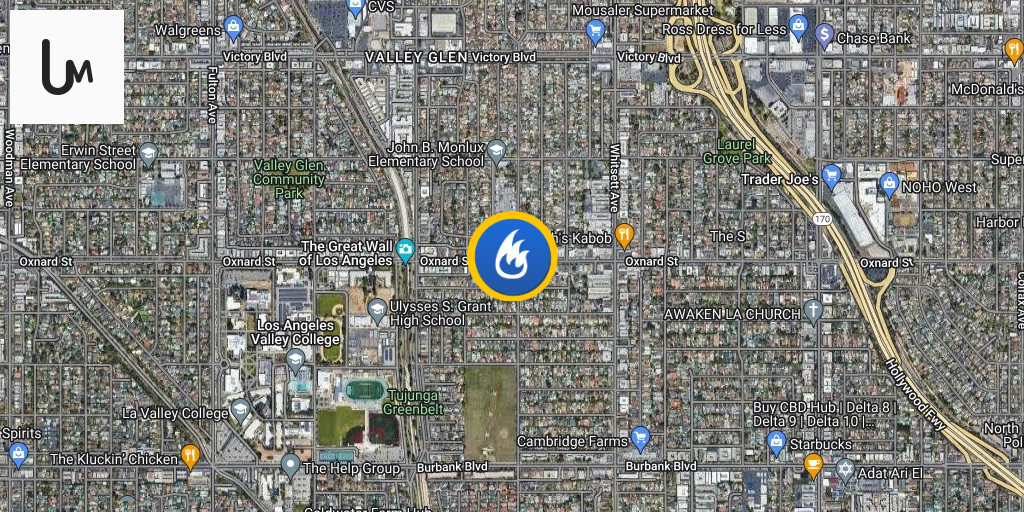 Valley Glen Structure Fire reported at N Bellaire Av / W Oxnard St Los ...