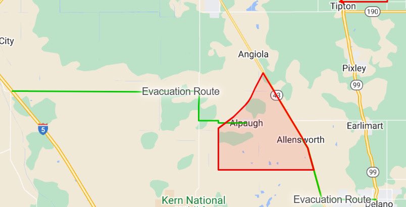 TCSO has issued an evacuation order for all homes and businesses in the Alpaugh and Allensworth area. Sheriffs Boudreaux says this was prompted by recent flooding events and impassible roadways