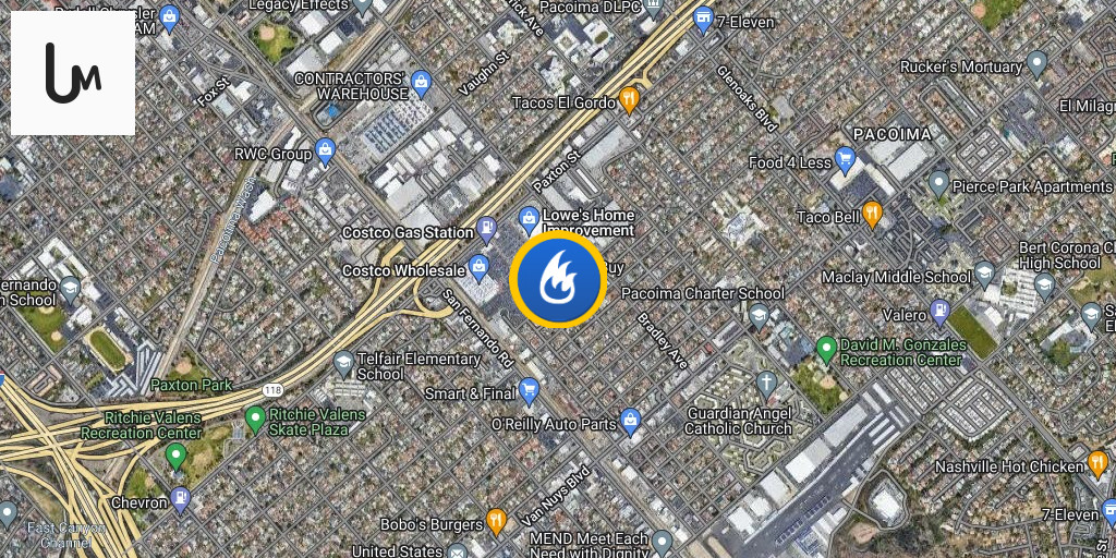 Pacoima Structure Fire reported at N Pala Av / W Louvre St Los Angeles ...