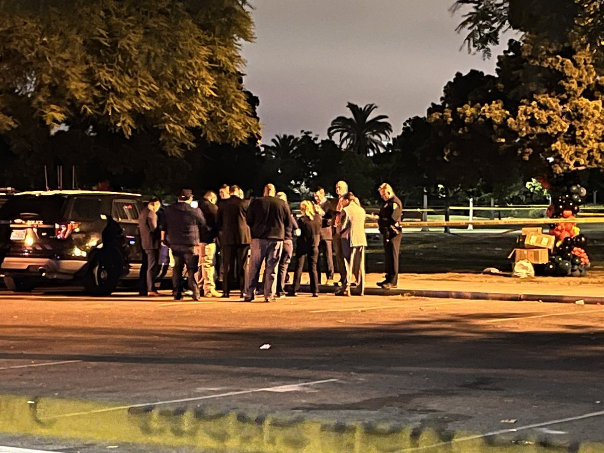 Huge group of investigators outside the scene of the Liberty Station shooting in San Diego