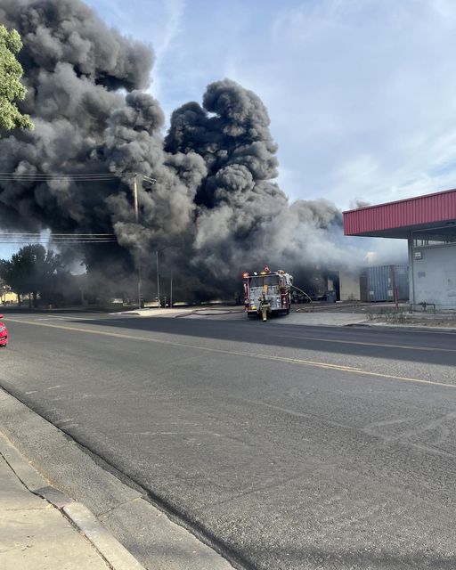 A business caught fire Sunday evening near D Street and 5th Street in Madera.