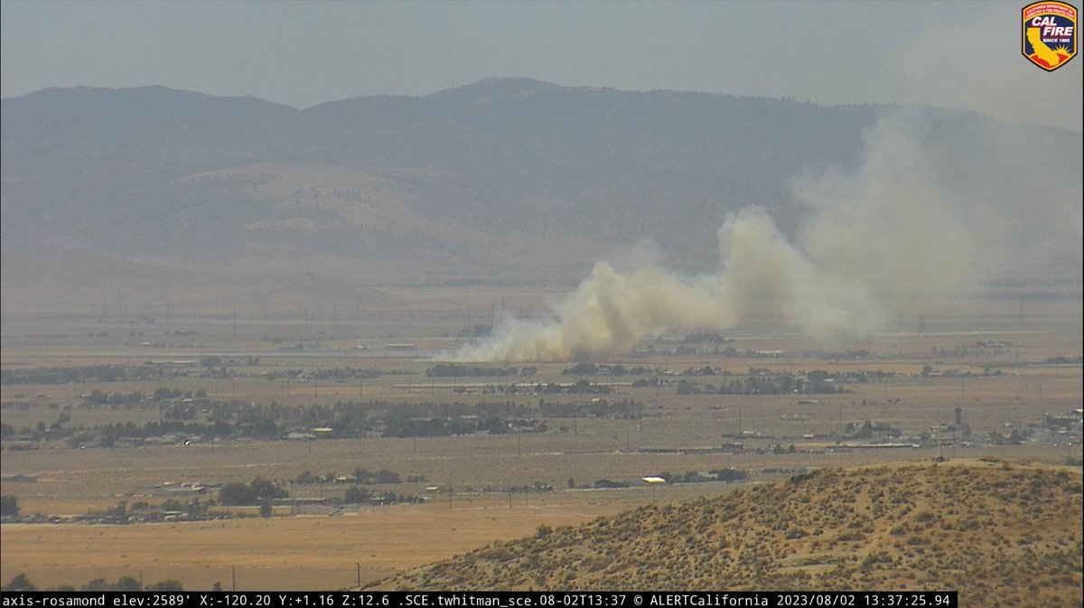 Rosamond. Grass Fire. Avenue A and 90th Street West. Squad reports a large header. Cams showing smoke