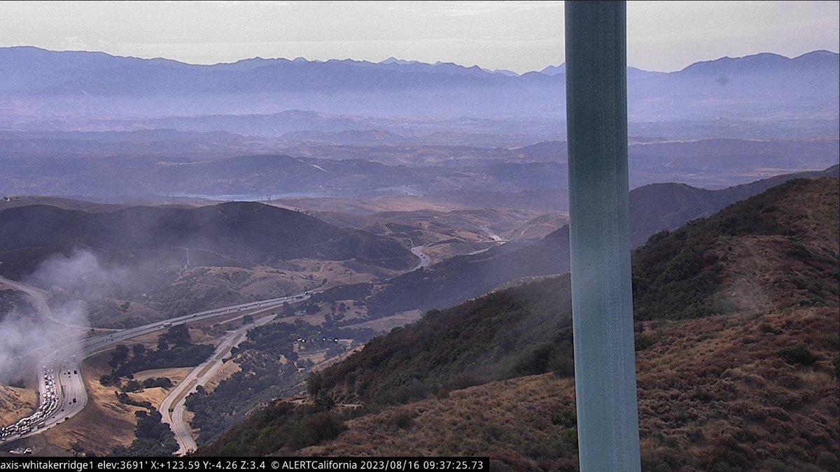 Angeles National Forest. Brush fire. 5 freeway at Templin Hwy. Looks like smoke showing on the cam