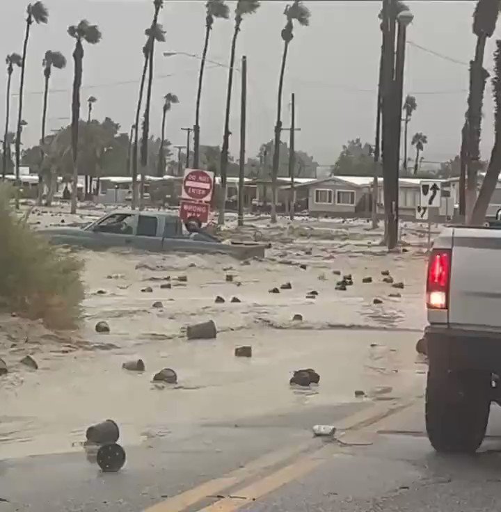 Floods in Palm Desert, Riverside County, California  Due to the effects of Tropical Storm Hilary
