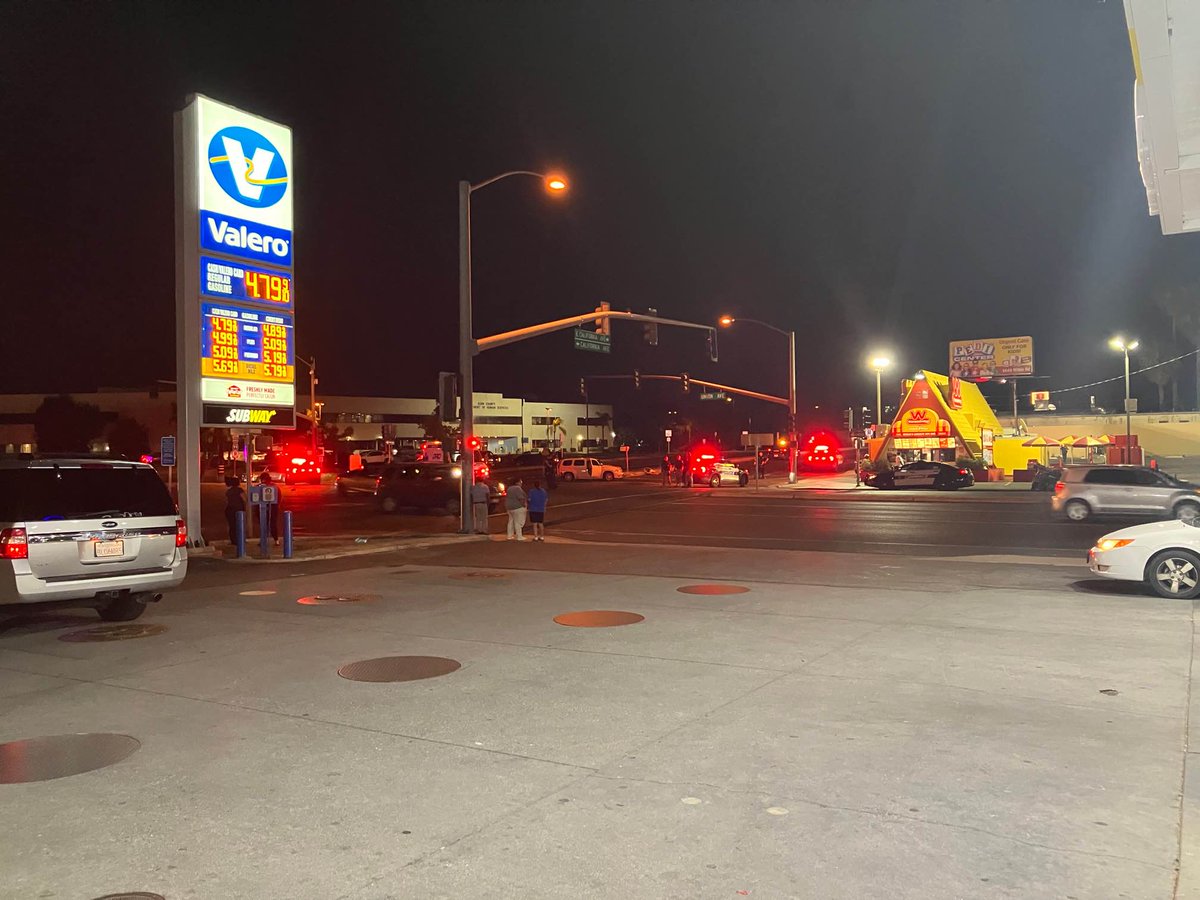 At least 3 people were injured when a stolen vehicle suspect crashed into them at the intersection of E. California Avenue and Union Avenue Wednesday night, said a Bakersfield Police Department official. A suspect is in custody