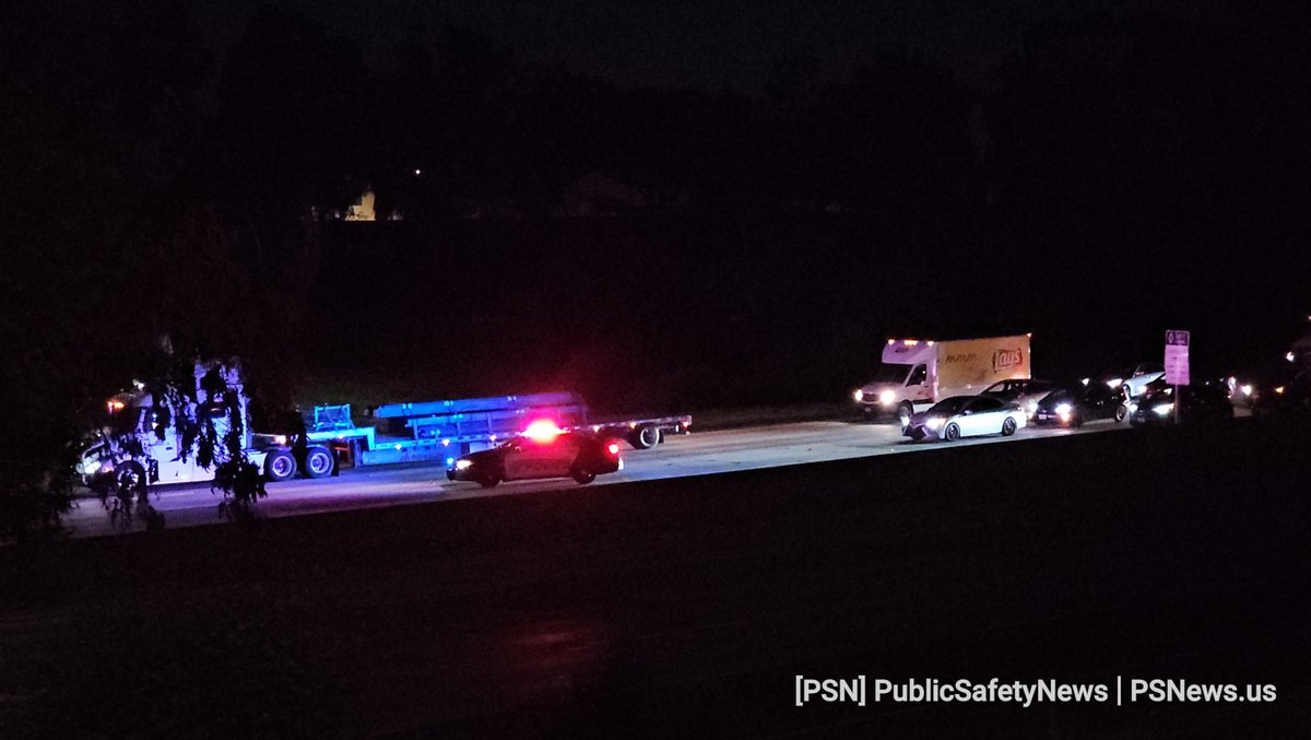 CHP confirms fatal auto-pedestrian accident on Eastbound I-80 at Norwood Ave., closing all lanes. Reports indicate multiple vehicles hit a body under Raley Blvd. Overcrossing. A gray vehicle is crashed into a guardrail.  