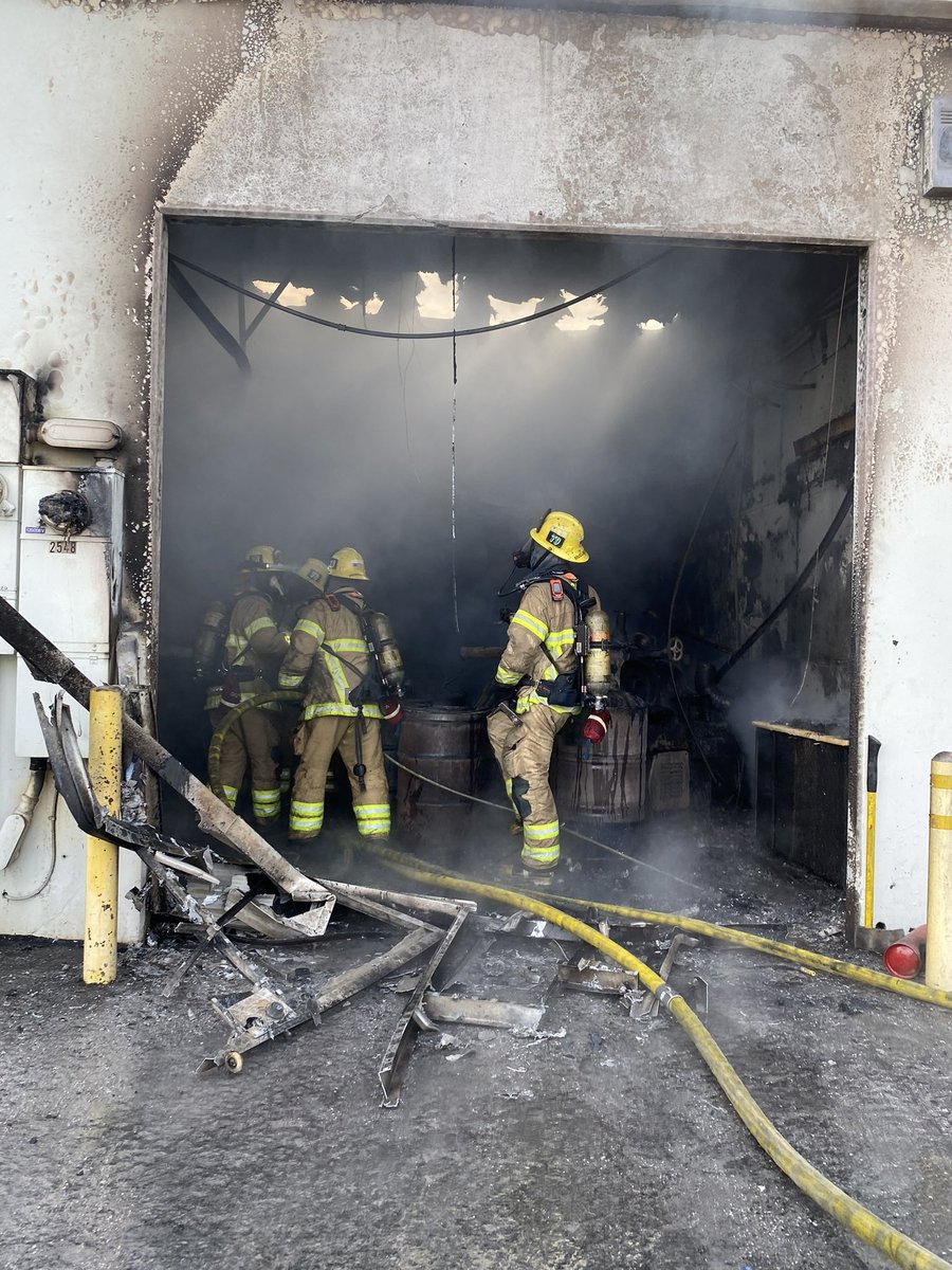 Firefighters saw a large smoke column as they responded to an industrial building fire in the 2500 block of S. Fairview St. in @CityofSantaAna at 8:52 a.m. this morning. While quickly initiating an aggressive attack, a second alarm was requested