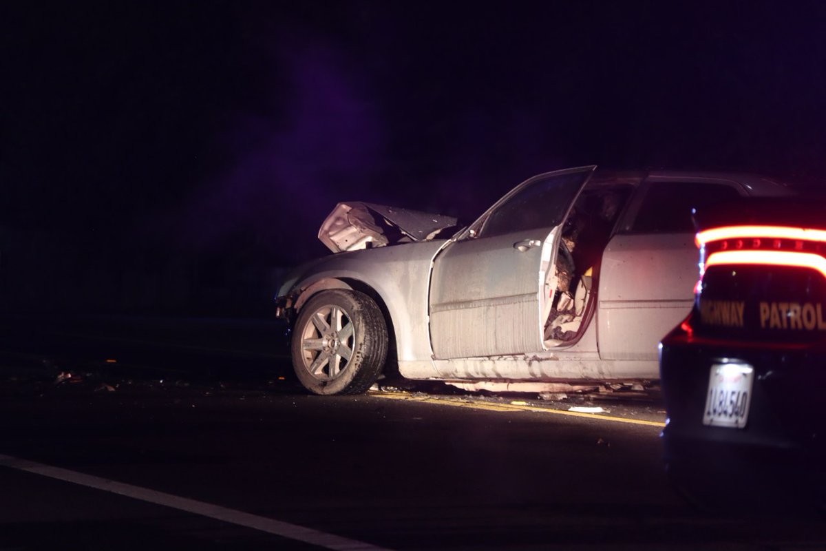 Three people are hospitalized following a crash in Fresno County near Kerman on Friday night, the California Highway Patrol said
