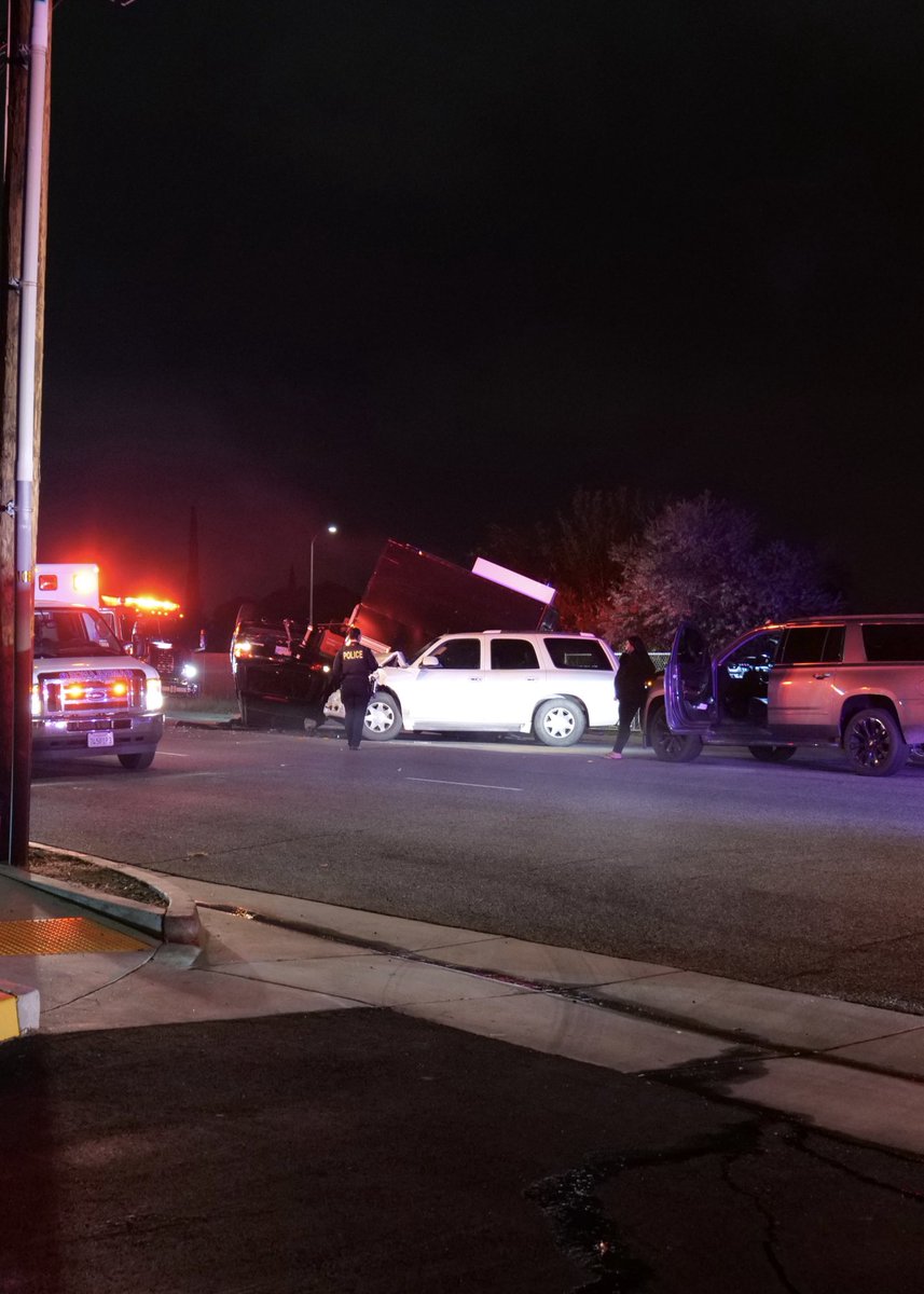 Banning Police vehicle was rear ended while providing traffic control for a Multi vehicle accident across Susan B. Coombs School off Wilson Ave. A person failed a sobriety test for the primary accident. 