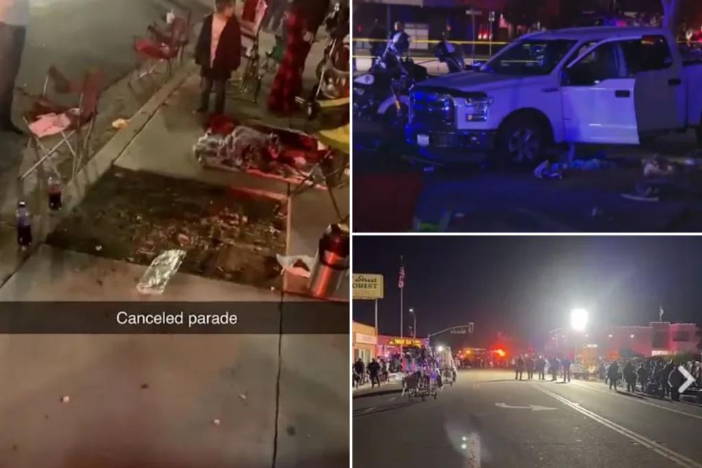 Pickup truck strikes 3 people,  seriously  injuring them ahead of Christmas parade in California