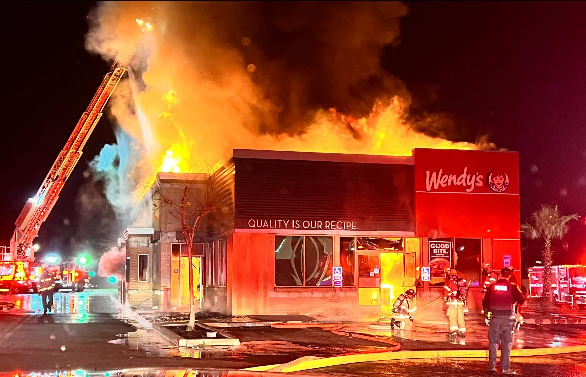 Fire destroyed the Wendy's restaurant in Red Bluff Monday night. Firefighters said it appears the fire started in the attic. No one was injured