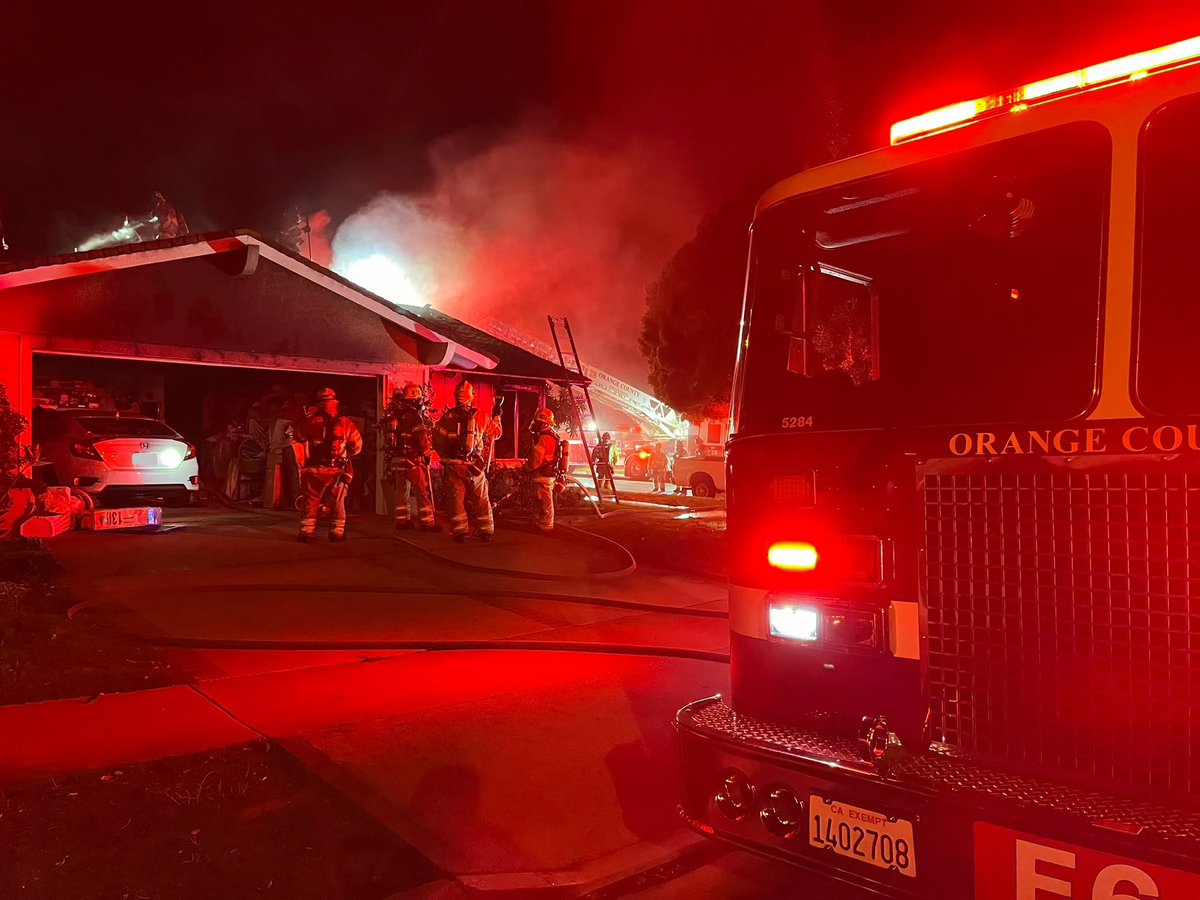 two-story house and the house on fire in the 3800 block of Hamilton St. in @City_of_Irvine at 9:24 p.m., firefighters quickly confined the fire to the first floor and conducted a search for potential victims