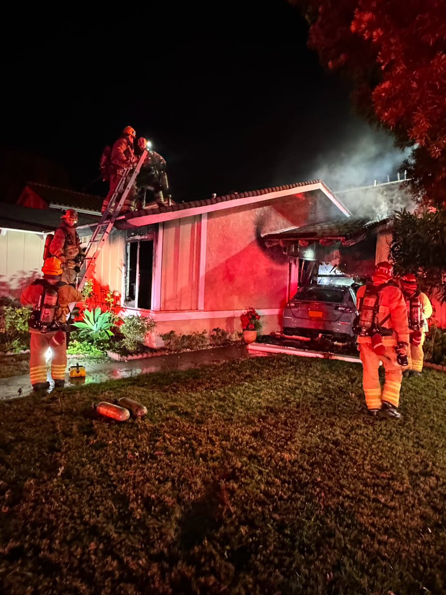 two-story house and the house on fire in the 3800 block of Hamilton St. in @City_of_Irvine at 9:24 p.m., firefighters quickly confined the fire to the first floor and conducted a search for potential victims