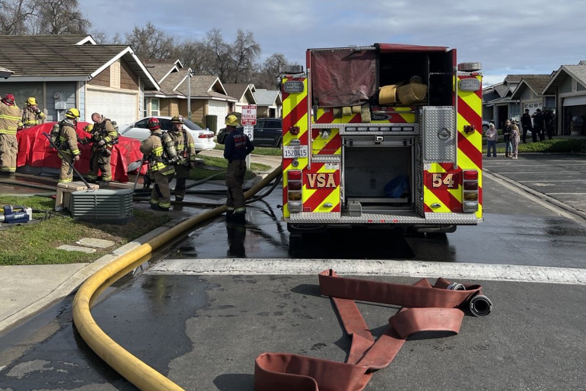 A person was displaced following a house fire that occurred Sunday afternoon in Visalia, firefighters reported
