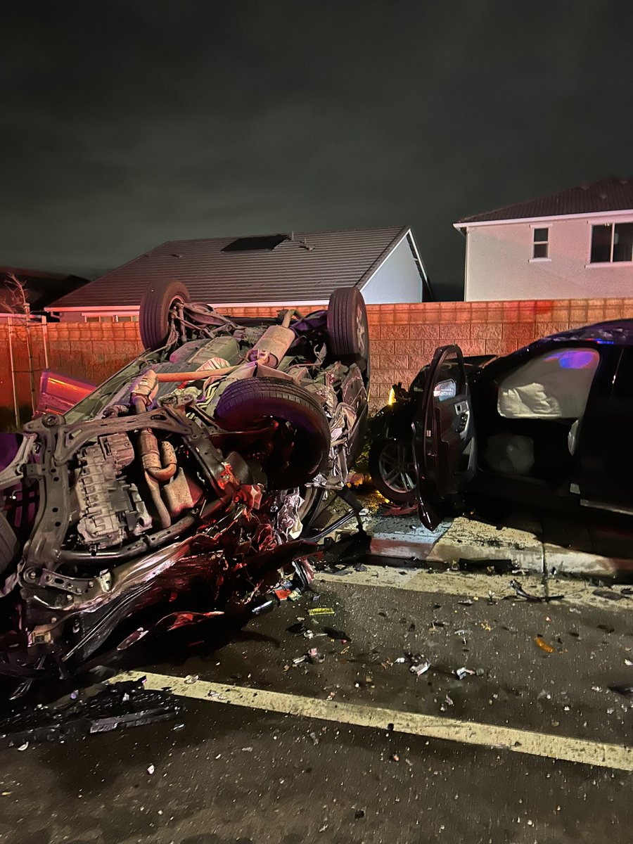Crews arrived to a multi-vehicle accident in North Highlands with major damage to all vehicles. Four total patients were treated: two with critical injuries, one with moderate injuries, and one with minor injuries.