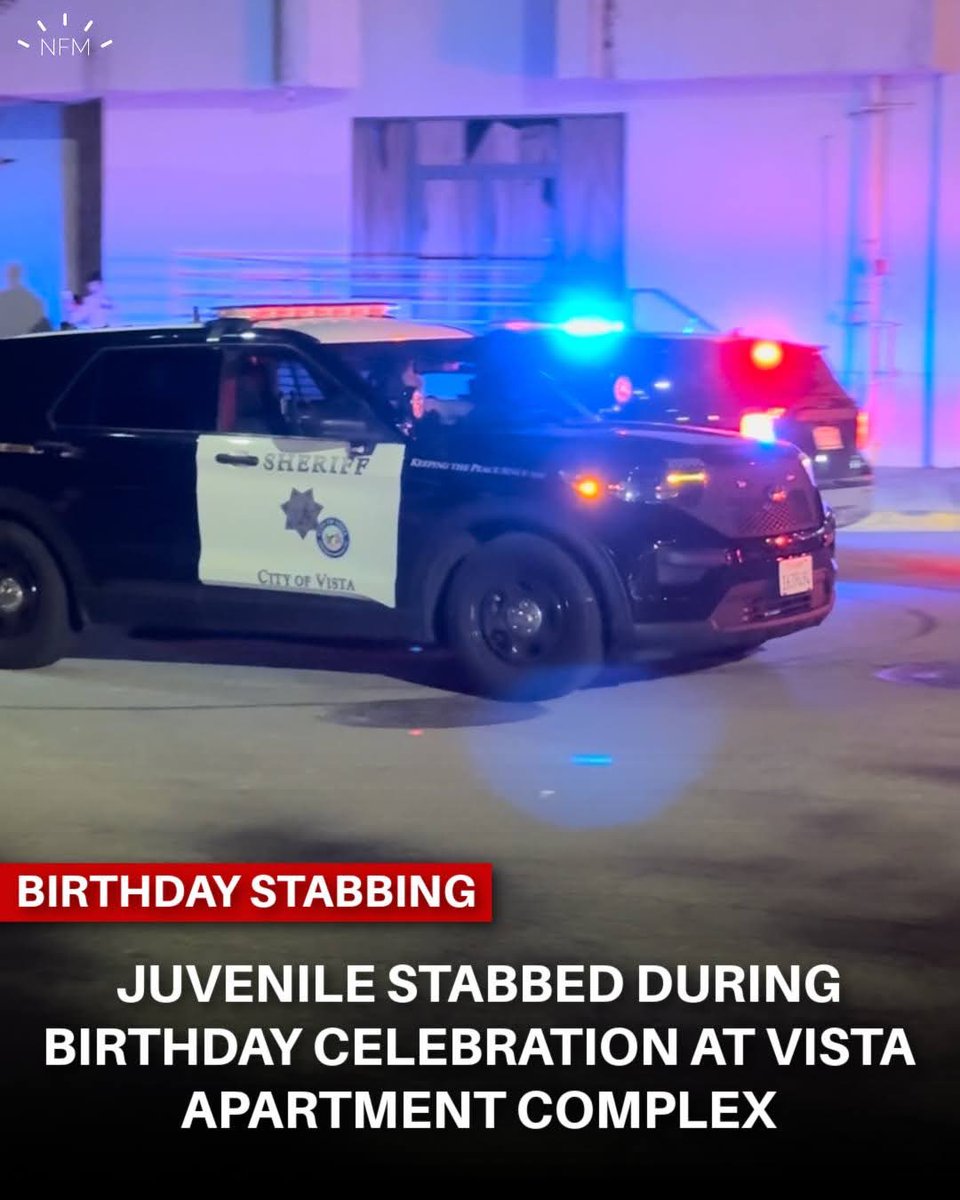 Juvenile stabbed during birthday celebration at Vista apartment complex