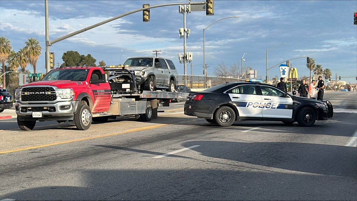 Minor injuries were reported in a crash involving a Bakersfield police officer and two other vehicles on South Chester Avenue on Wednesday morning
