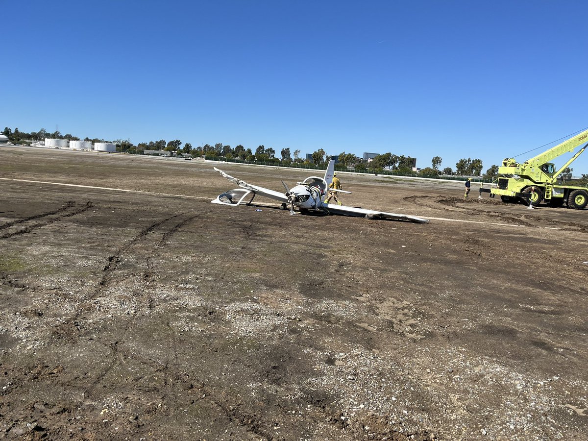John Wayne Airport -  A small plane crashed on the Northeastern part of the field, injuring the pilot and a passenger.  One of the patients required extrication from the aircraft.  Both patients were transported to area hospitals.  commercial operations at JWA were not affected