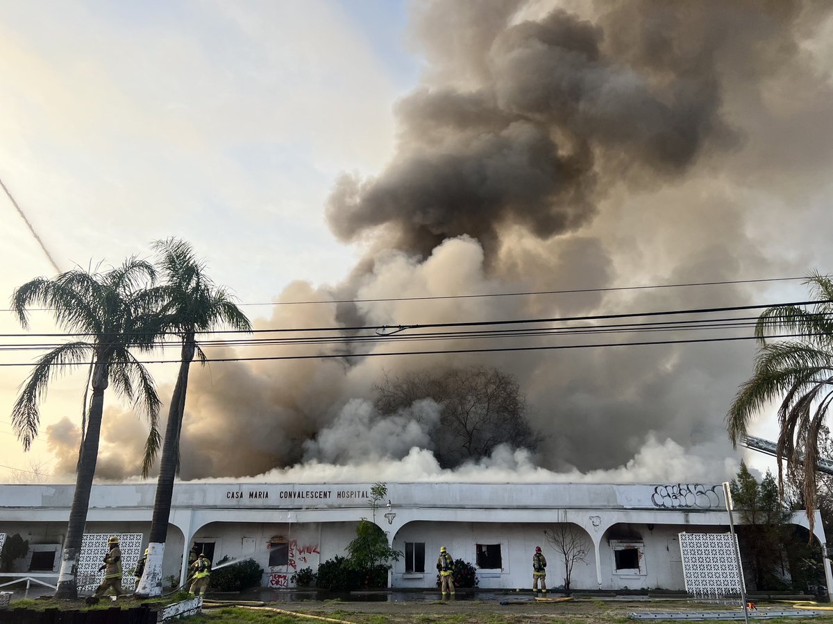 BLOOMINGTON, CA 2ND ALARM FIRE 2nd Alarm Commercial Fire, 17900 blk San Bernardino Ave. Crews operating in a defensive posture on vacant/abandoned convalescent home