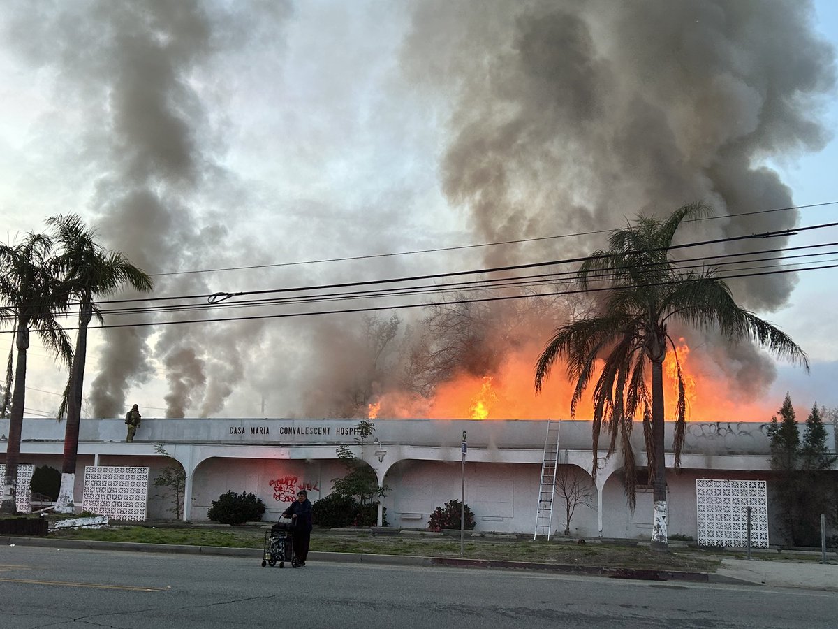 BLOOMINGTON, CA 2ND ALARM FIRE 2nd Alarm Commercial Fire, 17900 blk San Bernardino Ave. Crews operating in a defensive posture on vacant/abandoned convalescent home