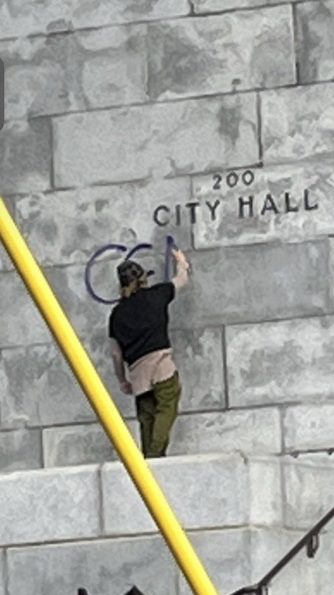 Five people were arrested Saturday and charged with vandalism during protests in downtown LA.P/C  LAPD