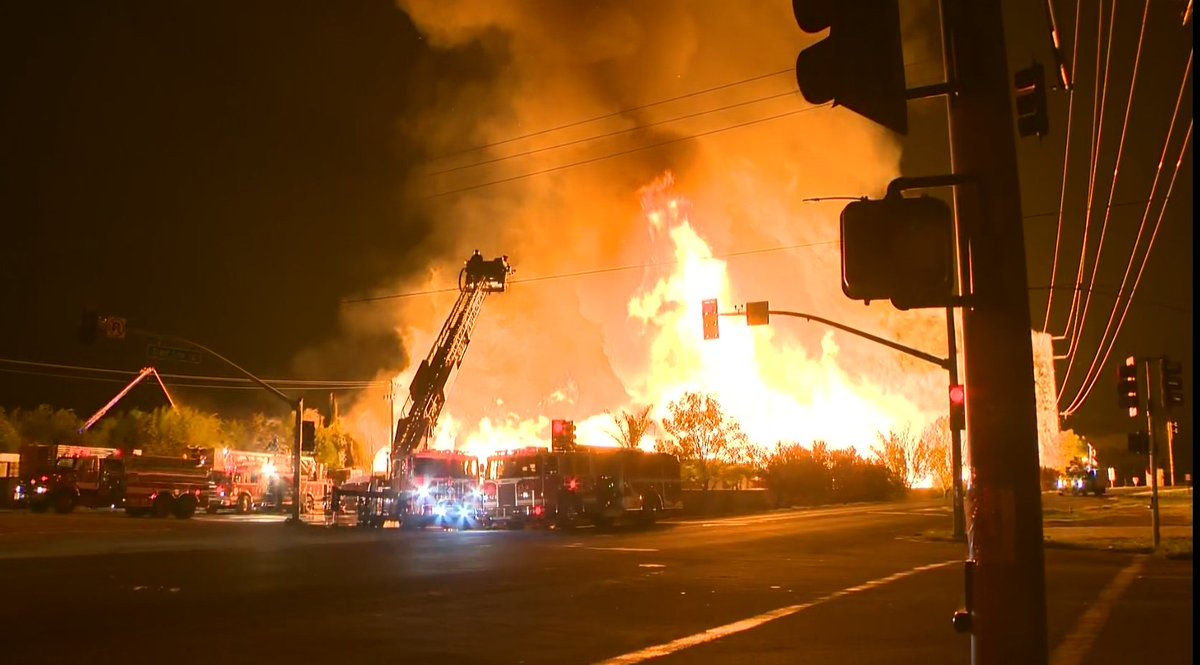 At least 6 homes were evacuated and right now crews are still fighting flames. No official word about whether Banta elementary is cancelling classes yet, but the school is right across the street from where the fire is located.That massive warehouse fire continues to burn in Tracy this morning. At least 15 engines have responded.