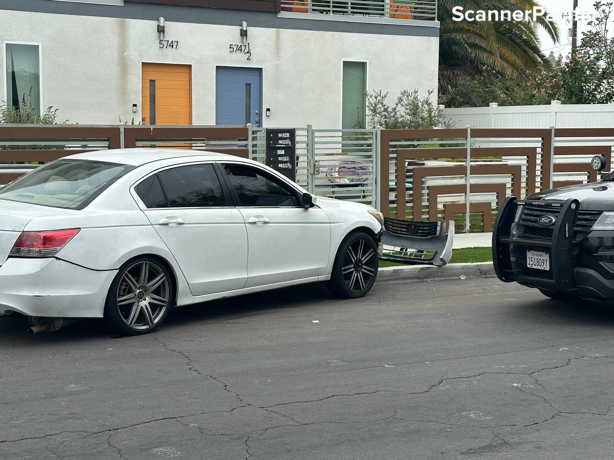 LAPD investigating a vehicle collision at 5701 Fulcher Ave in North Hollywood